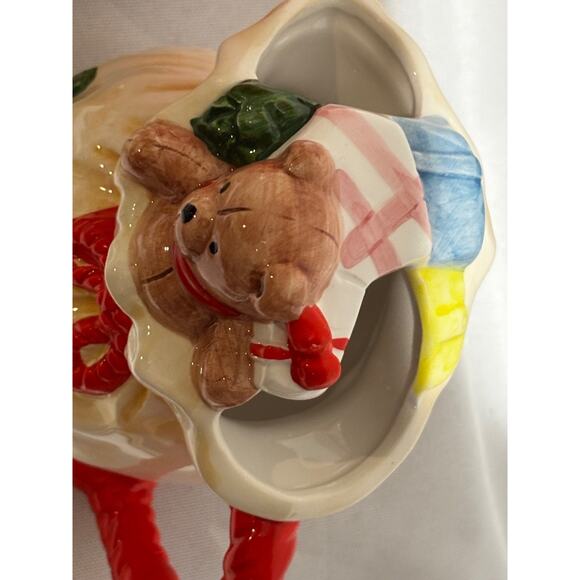 Vintage Lillian Vernon Santa & Toy Bag •Creamer•Lidded Sugar Set Collector MCM - Picture 4 of 10